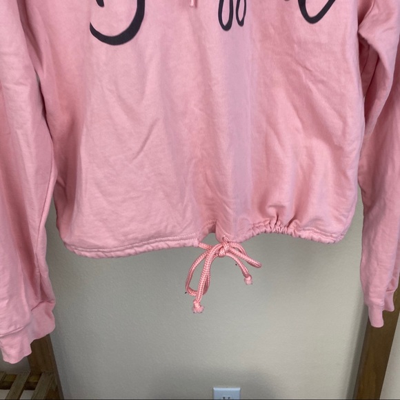 Blessed Pink Crop Drawstring Sweater - Picture 5 of 8